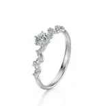 Pierścionek białe złoto z diamentami